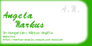 angela markus business card